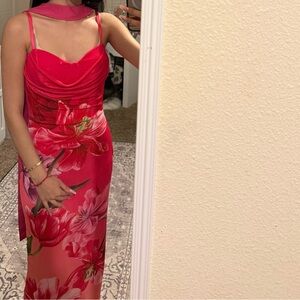 Elegant Pink Floral Dress